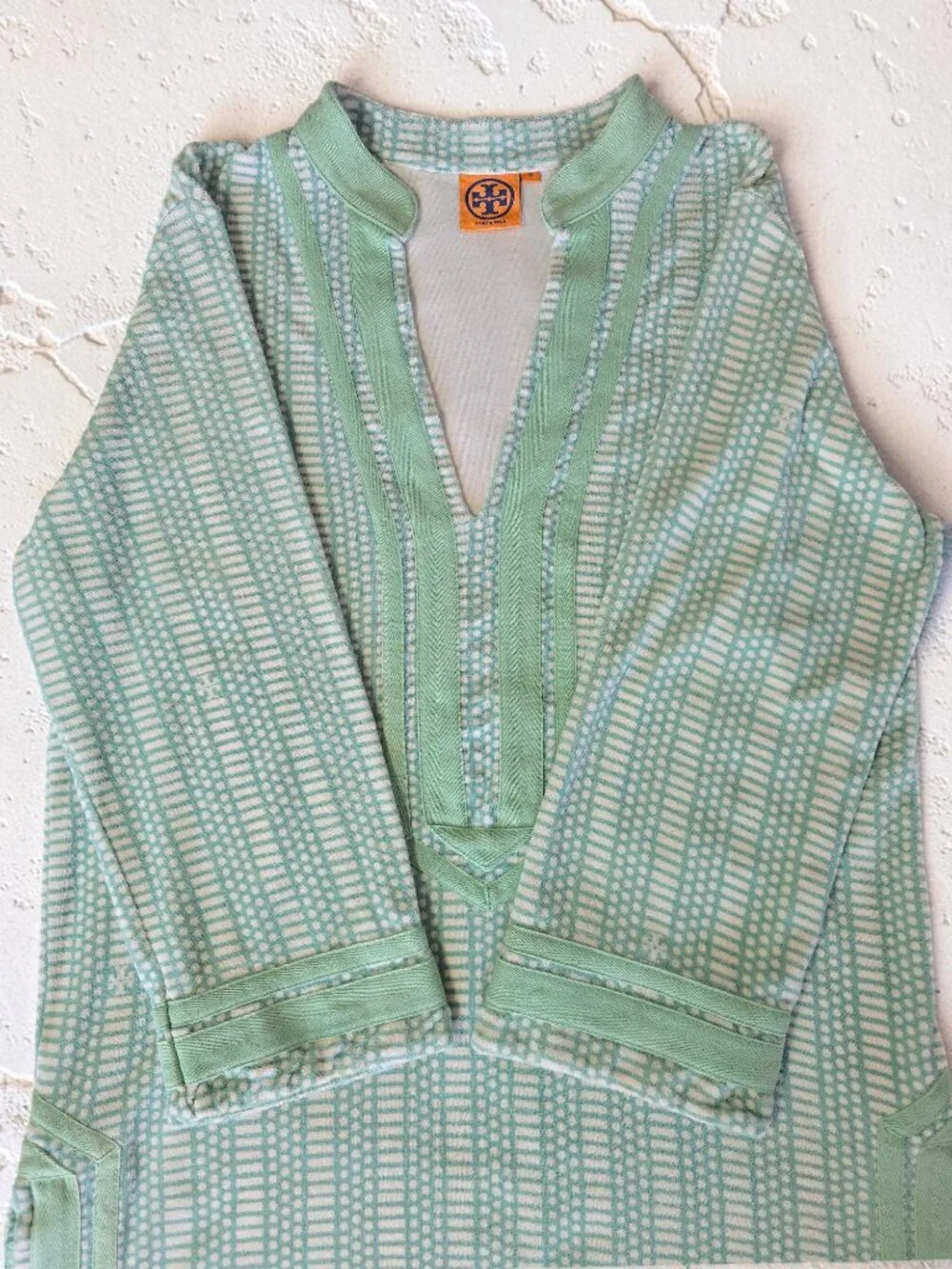 Tory Burch Swim Cover Up Tunic Seafoam Green 100% Cotton Beach Resort Size M - Picture 8 of 17